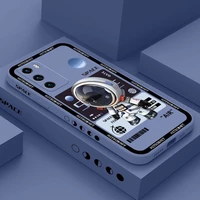 3d astronaut phone case for huawei p40 p50 p30 p20 pro lite nova 5t y7a mate 40 30 20 pro lite liquid silicone cover