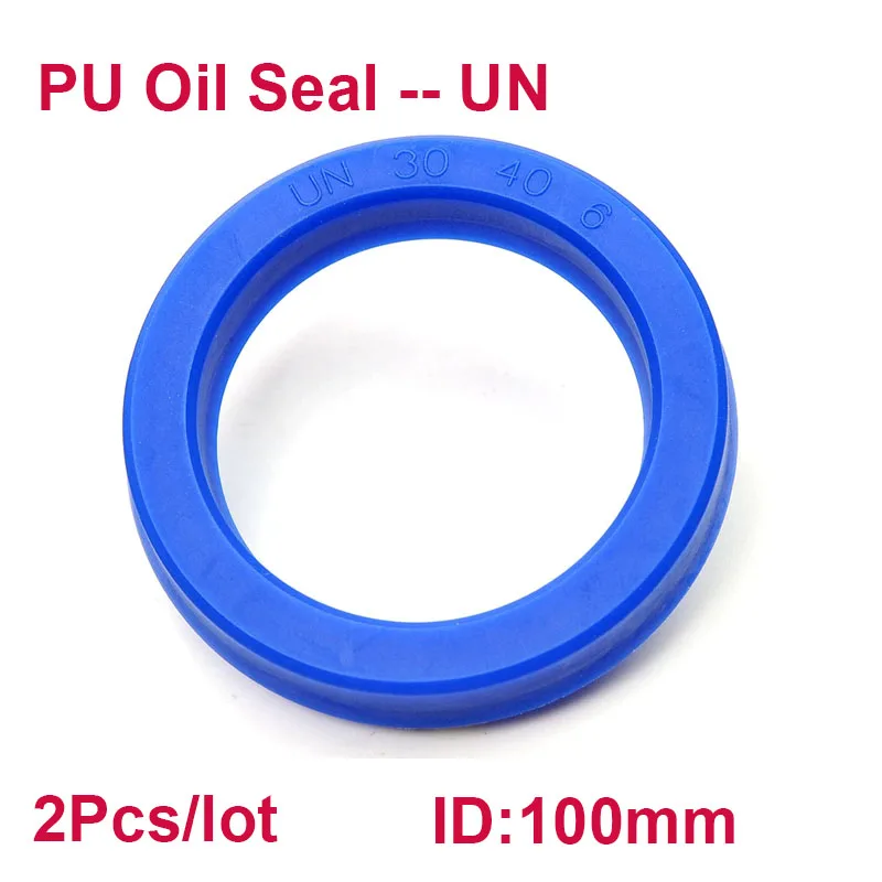 

UN Radial Shaft Seal PU Hydraulic Oil Seal, Piston Shaft Piston Rod Single Lip U Cup ,Blue ring,Pack of 2 Pieces, ID 100mm