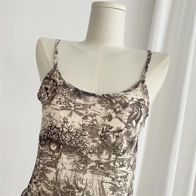 Женское платье-комбинация с рукавами элегантное платье чернильным принтом