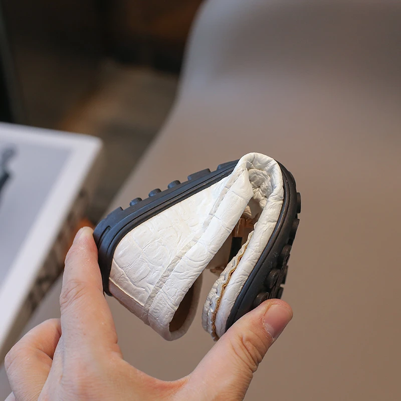 Кожаные туфли для мальчиков цвет черный/белый школы женская свадебная обувь