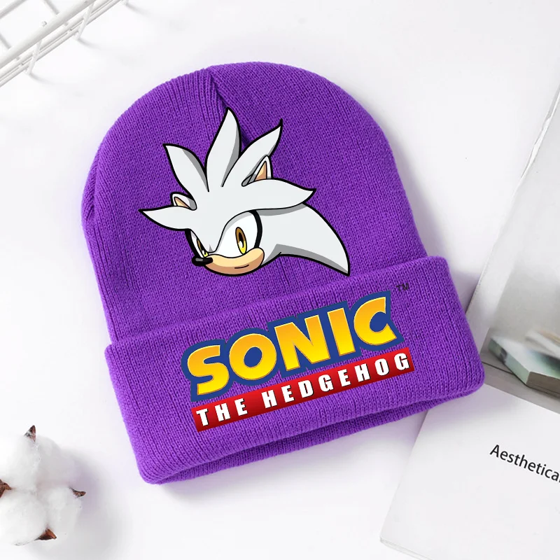 Вязаная шапка Sonics, милая мультяшная аниме-фигурка, холодные шапки для мальчиков и девочек, головной убор, простые шерстяные теплые мягкие зимние шапки, детский подарок на день рождения (art.: 3920d46b95fa5) - 3920d46b95fa5