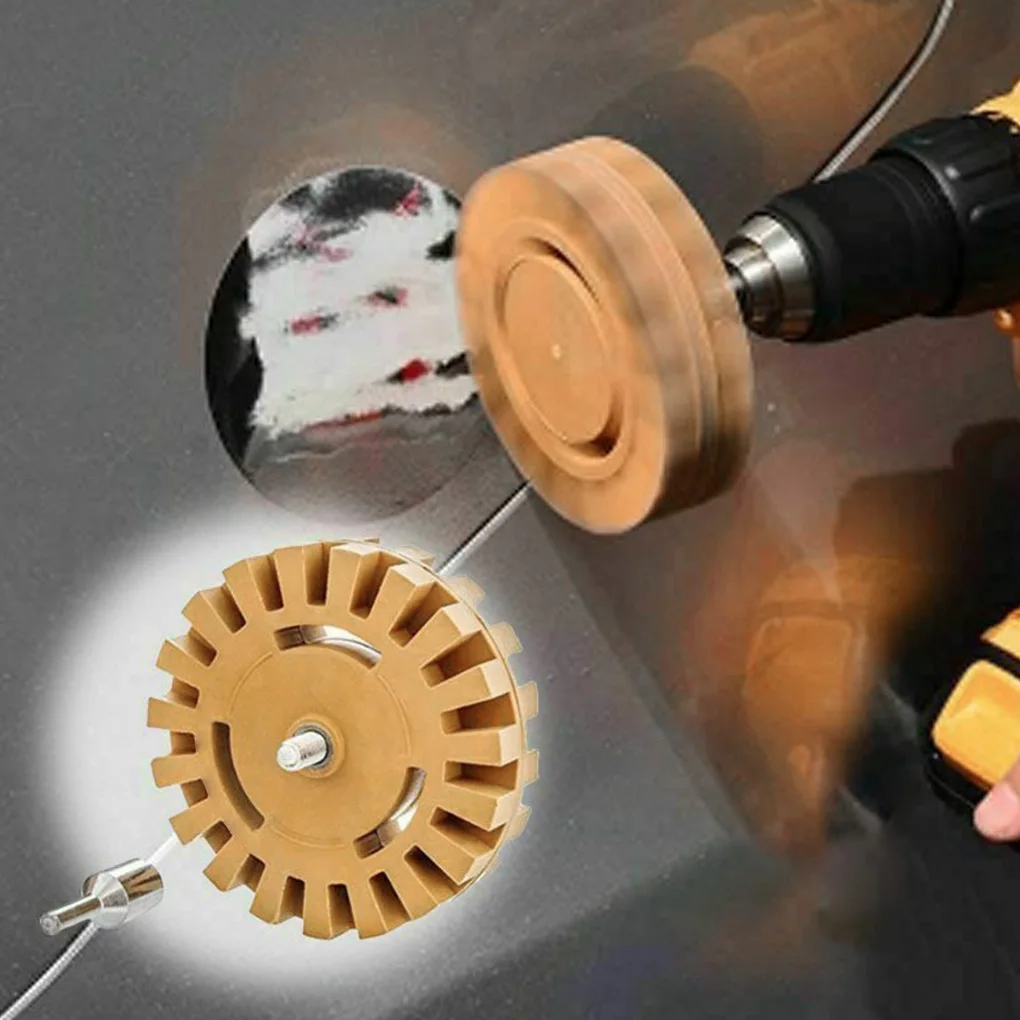 

Sticker Remover Wheel Decal Glue Tape Eraser Rubber Wheel with Adapter Rotating Disc 4 Inch