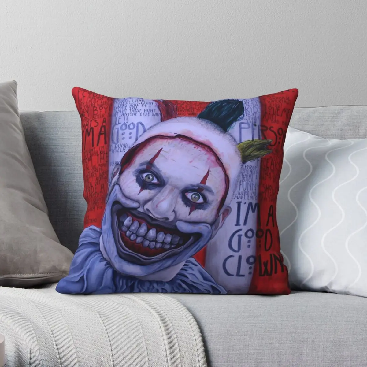 

Twisty квадратный чехол для подушки клоуна, полиэстеровый льняной бархатный чехол с принтом на молнии, декоративный чехол для подушки, чехол д...