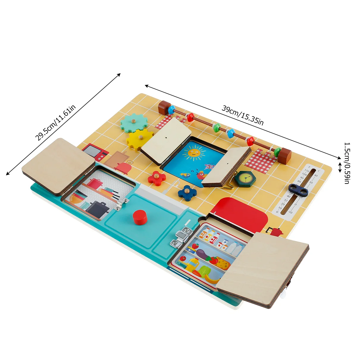 

Wooden Busy Board for Toddler Educational Activities Board for Preschool Children Montessori Sensory Toy