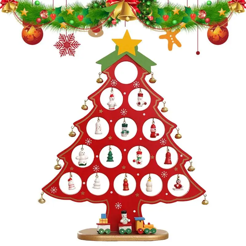 

Colorful Christmas Decorations Creative Wooden Christmas Tree Ornament For Home Desktop Party Decoration New Year Kids Gifts
