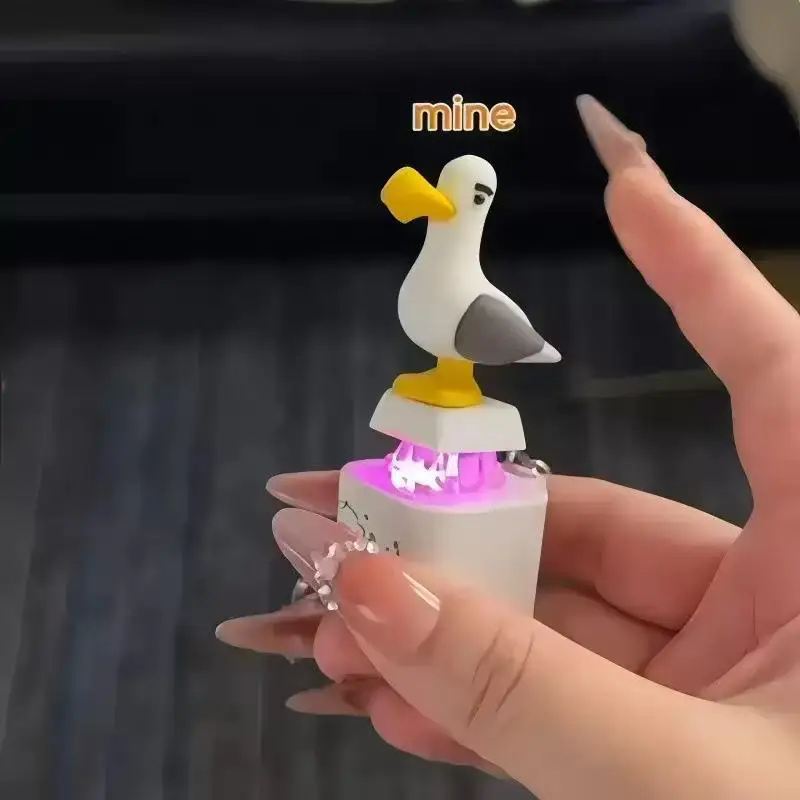 Фото Брелок-кнопка Seagull Mine со звуком и LED-подсветкой, перезаряжаемый, имитирующий нажатие клавиши, антистресс, забавный подарок №3