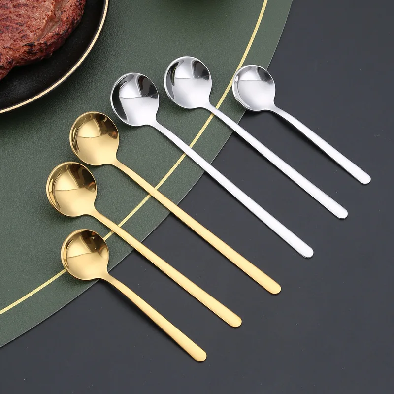 

304 Stainless Steel Coffee Spoon Flavoring Spoon Salt Spoon Coffee Stirring Spoon Cute Mini Dessert Spoon Ice Cream Spoon