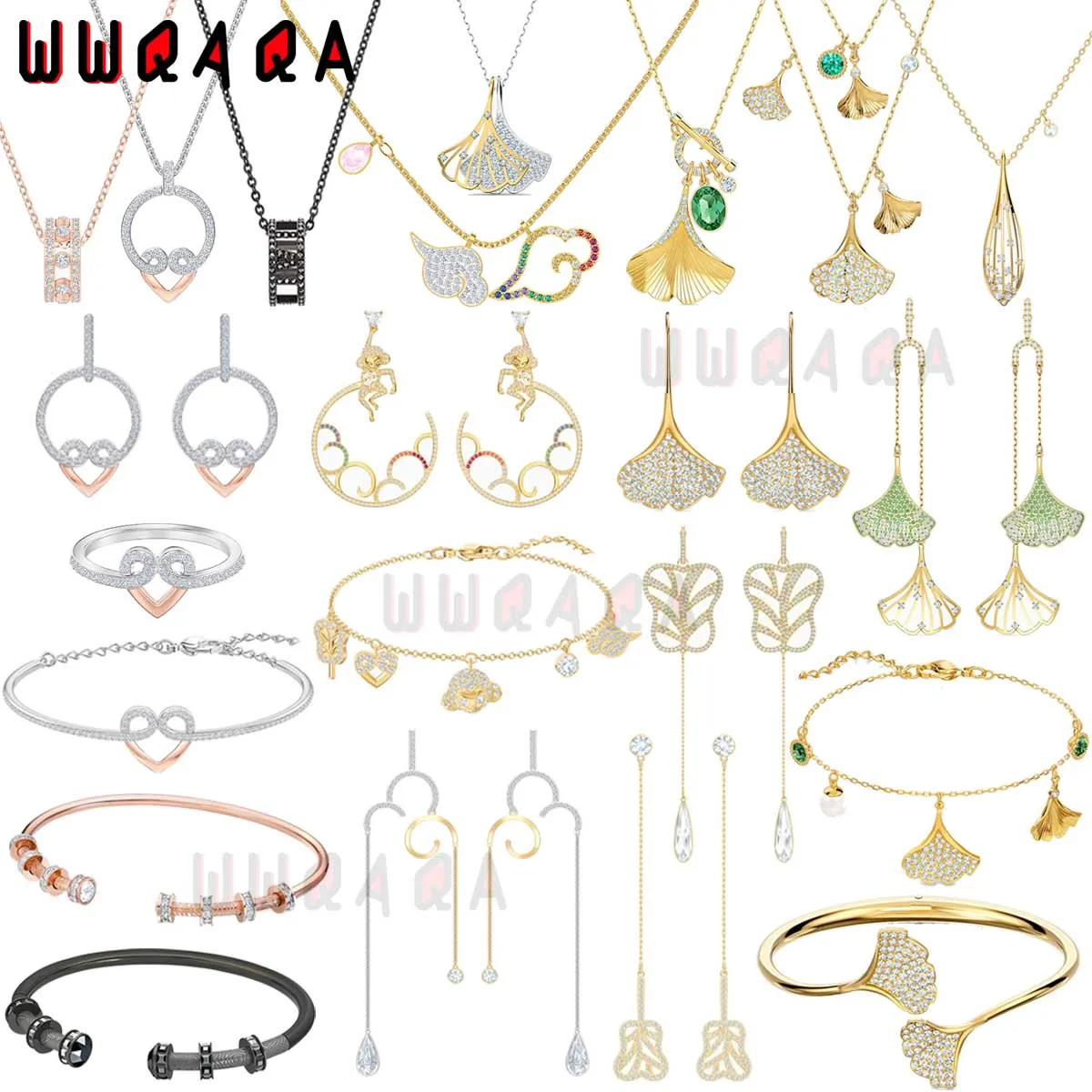 

SWA 2022 New Trend Boutique Jewelry Set Charm Fashion Original Gold Petunia Banana Fan Austrian Crystal Earrings Gifts for Women