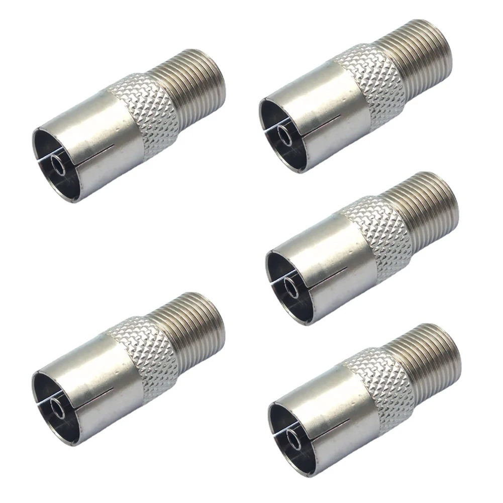 

5PCS F Type Female Plug To PAL Female Jack Straight RF Coaxial Adapter TV Connector Nickel Plated Female Connector