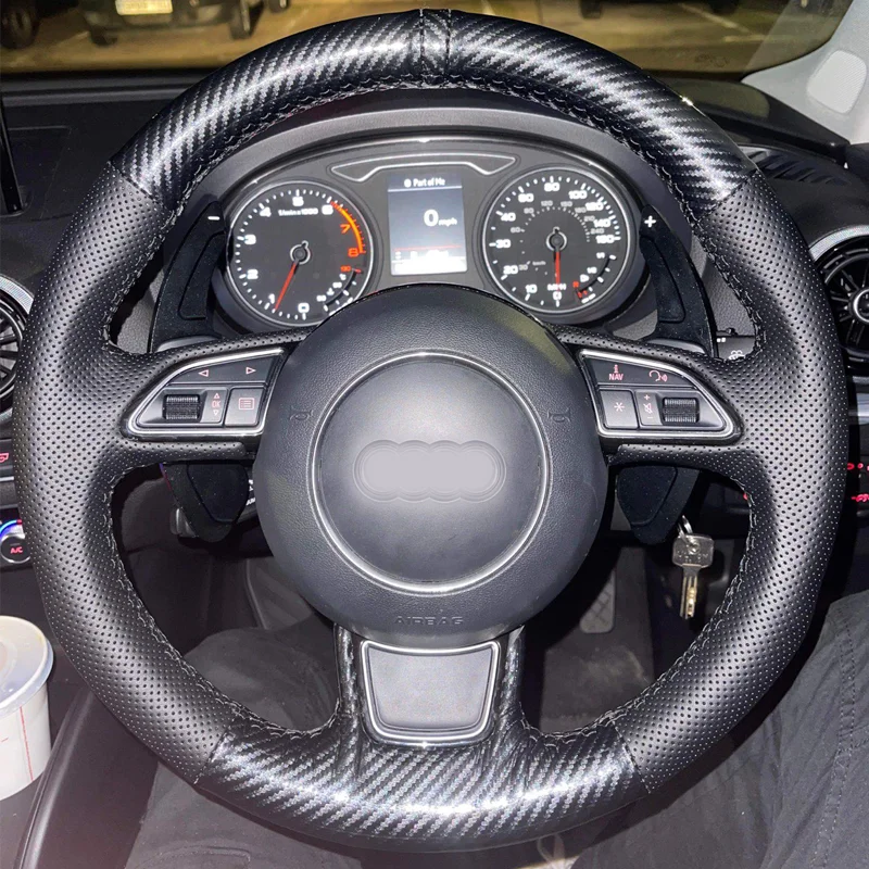 

CARDAK, черная кожаная искусственная кожа из углеродного волокна для Audi A1 A3 A4 2015-2016 A7 2012-2018 S7 2013-2018 RS7 2014-2015
