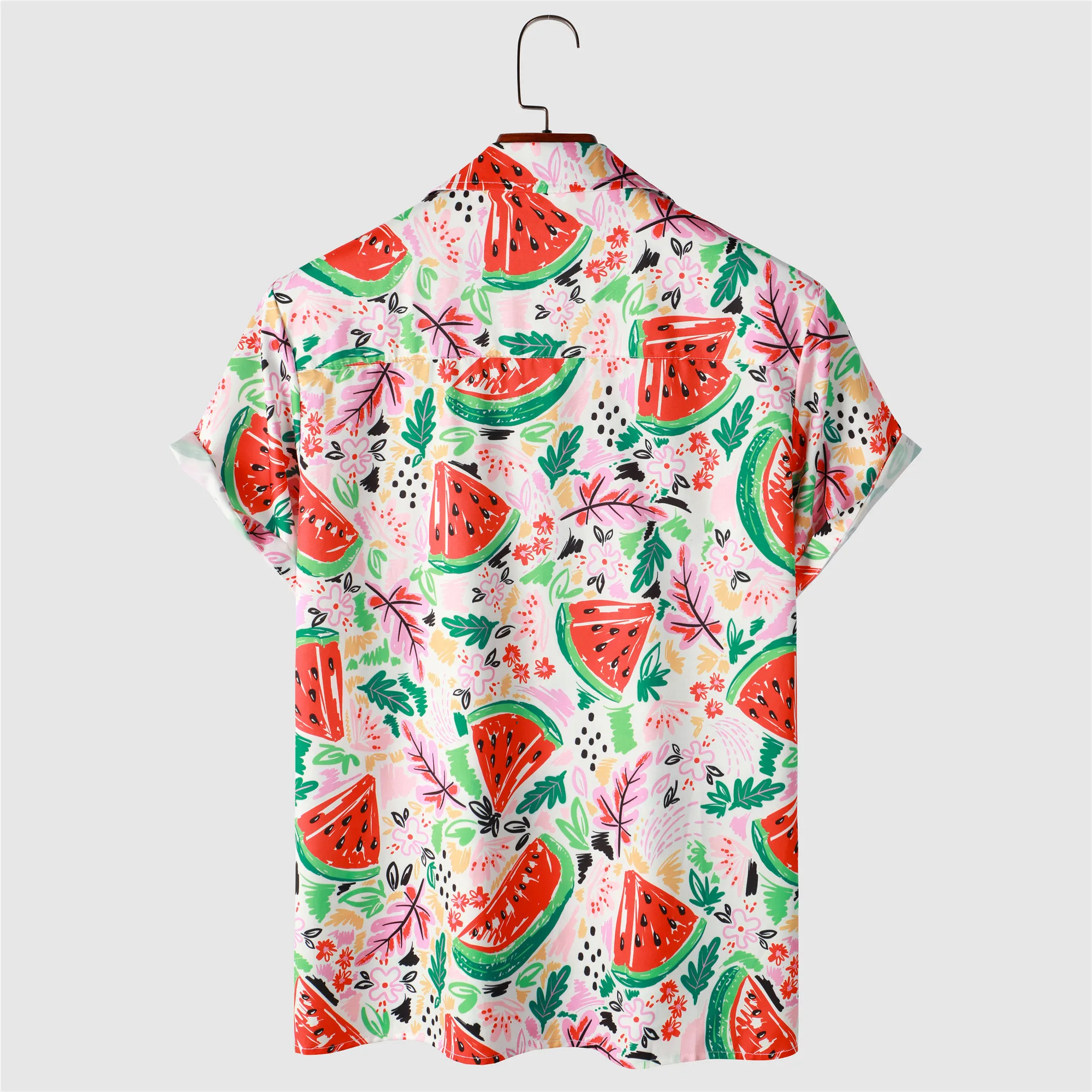 OSCN7 Casual Printed Short Sleeve Shirt Men Street 2022 Hawaii Beach Oversize Women Fashion Harujuku Shirts for Men 2207