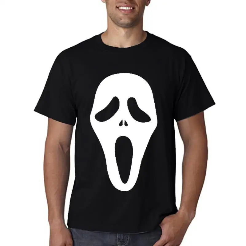 

Мужская черная футболка с изображением крика призрака страшный Фильм Хэллоуин