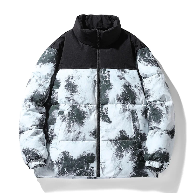 Мужские зимние теплые парки-пуховики в стиле пэчворк пышное пальто для мужчин