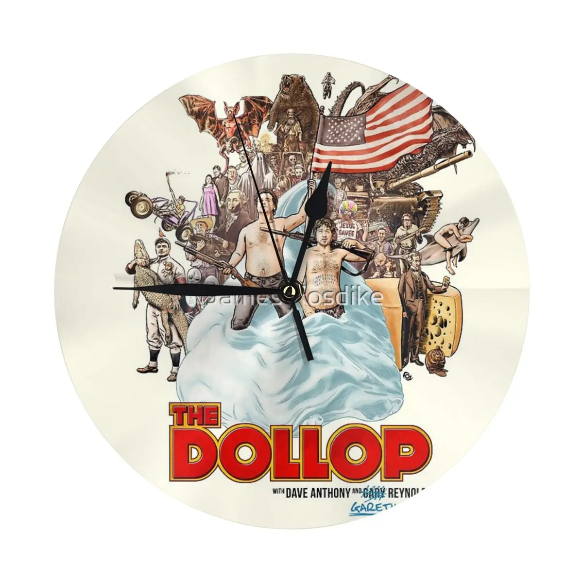 Настенные часы The Dollop 2014-(футболка) декоративные круглые для комнаты необходимые