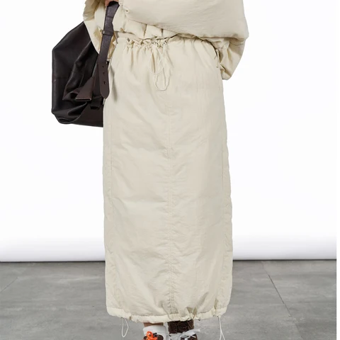 2024 женские зимние юбки, эластичные юбки с высокой талией 90, белый утиный пух, женские облегающие длинные юбки трапециевидной формы, уличная одежда Faldas Femme