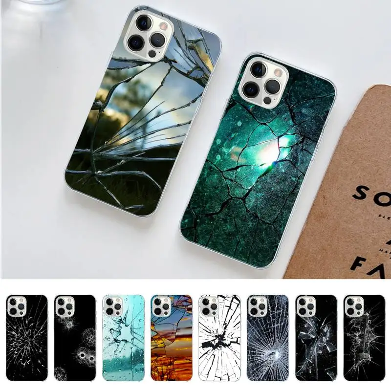 

Broken Glass Phone Case for iPhone 11 12 13 mini pro XS MAX 8 7 6 6S Plus X 5S SE 2020 XR case