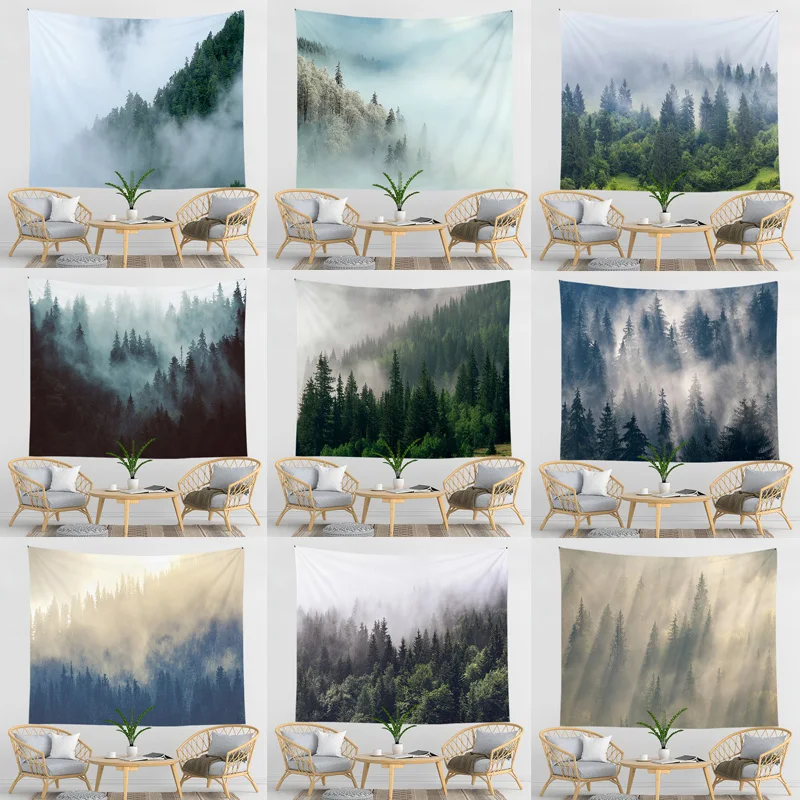 

Mountain Psychedelic Tapestry Forest Wall Hanging Bohemian Witchcraft Tapestry Dorm Decor Tapestry