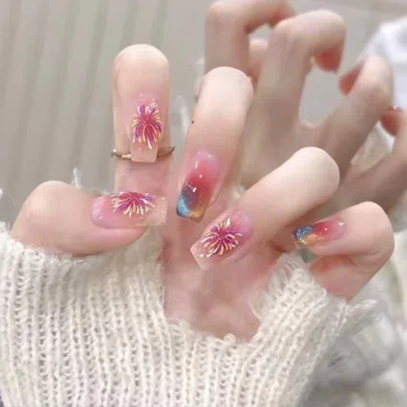 10 шт. рельефные наклейки для ногтей с эффектом фейерверка