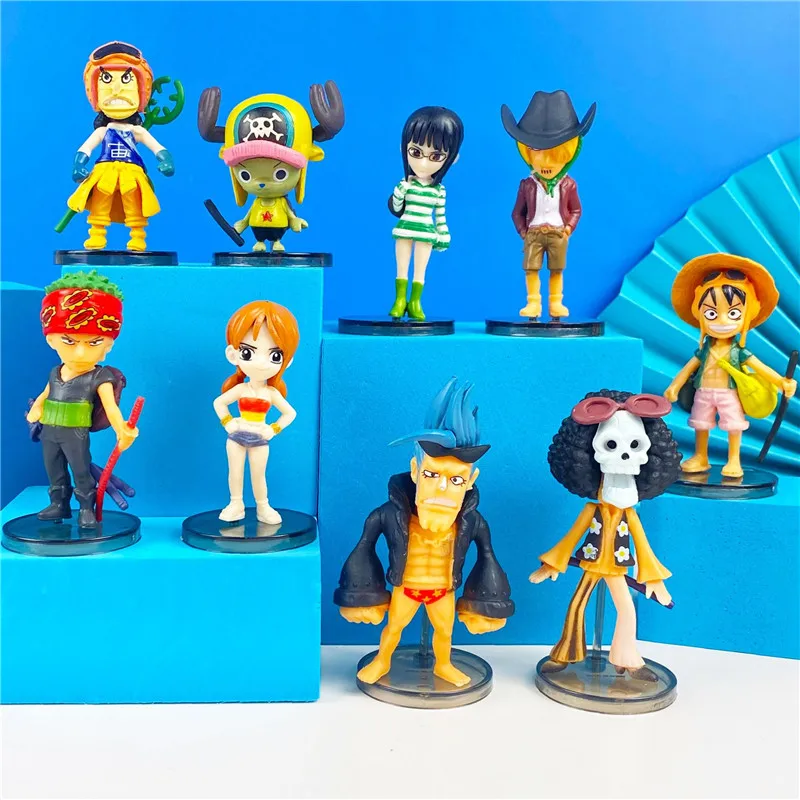 

5-10cm One Piece Anime Figure Pirate Warriors Monkey D Luffy Roronoa Zoro Sanji Usopp Action Figures Collectible Model Toys Gift