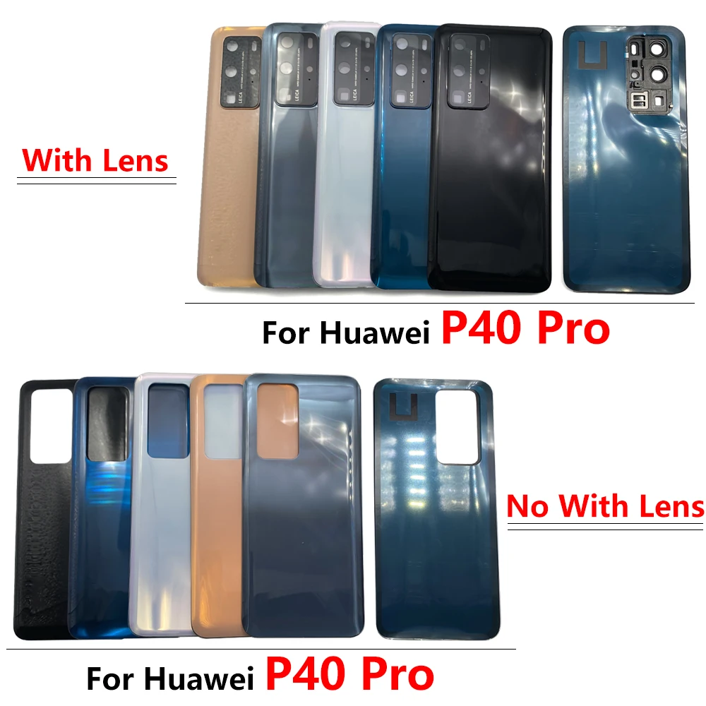 For Huawei P40 Pro Battery Cover Back Glass Rear Door Replacement Housing Case With Camera Lens P40Pro With Adhesive Sticker enlarge