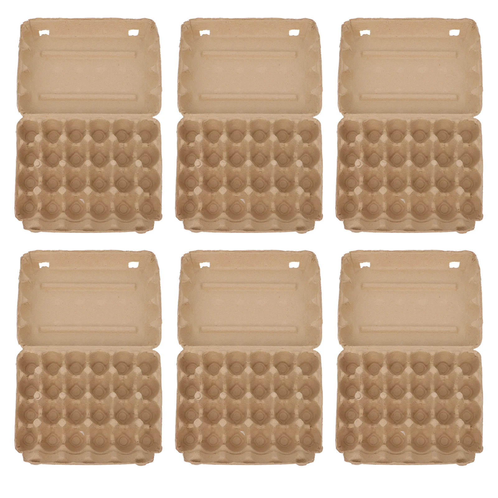 

6 Pcs Biodegradable Egg Cartons Dispenser Carrier Metal Serving Tray Pulp Fiber Flats Recyclable Holder Fridge Brackets Box