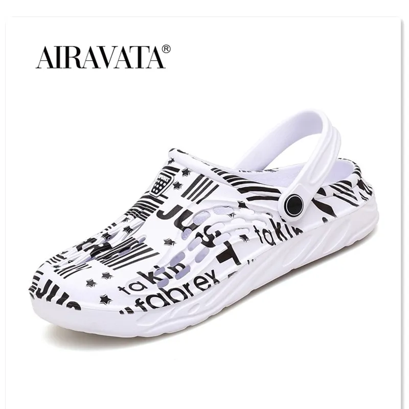 Men Women Summer Beach Sandals Comfortable EVA Couple Printed Clogs Shoes Indoor Outdoor Garden Slipers