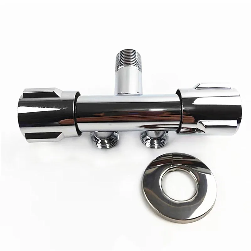 

ABS Silver Water Stop Copper Core Triangle Valve Water Divider Dual Use Dual Outlet For Toilet Water Heater Bathroom Accessories