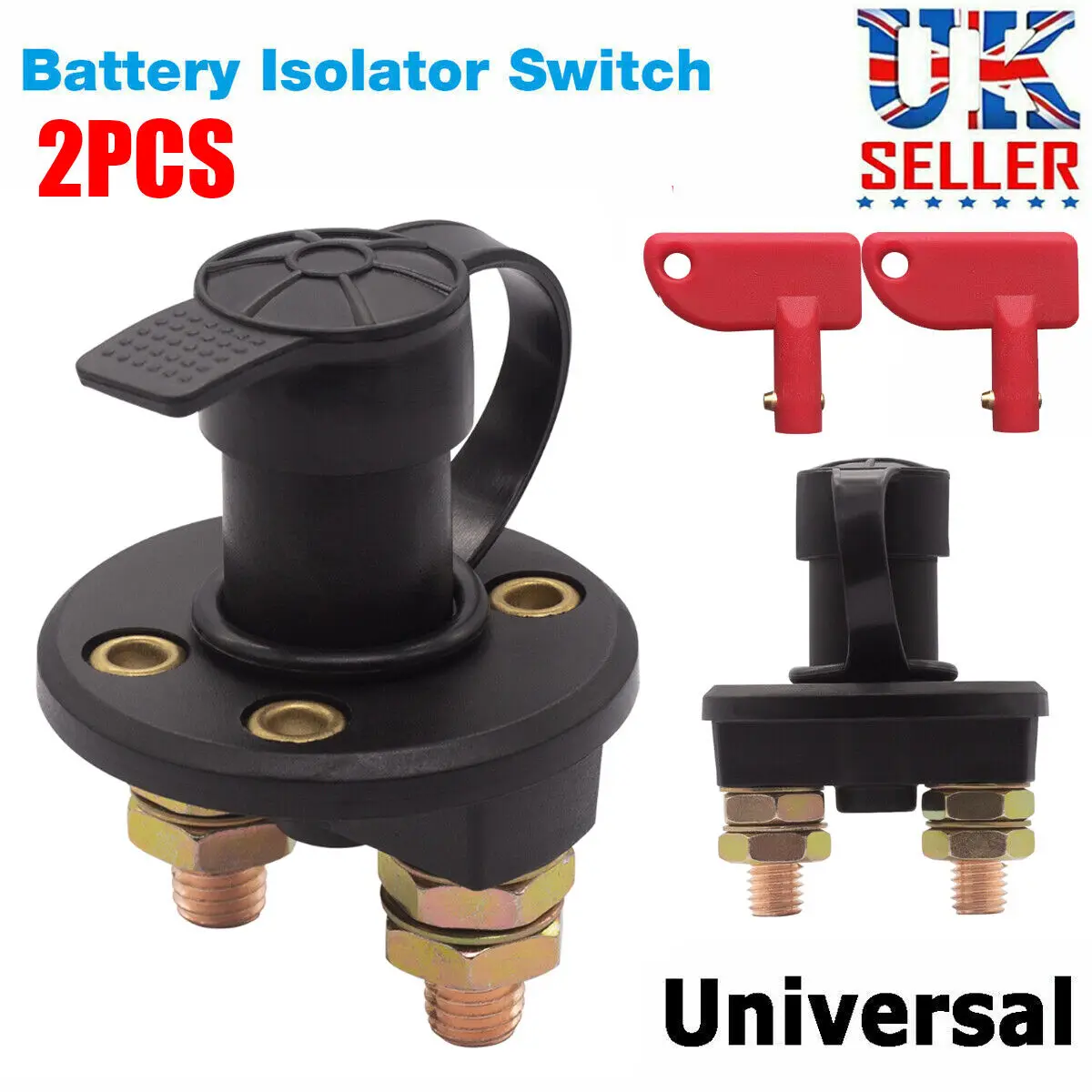 

12V 24V Car Battery Power Switch Disconnect Isolator Circuit Kill Cut-off Switch Insulated Waterproof Rotary Switch Key