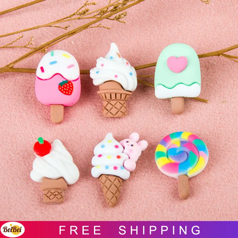 

100 шт. новый милый мини-леденец мороженое с плоским основанием из смолы аксессуары для рукоделия декоративное ремесло