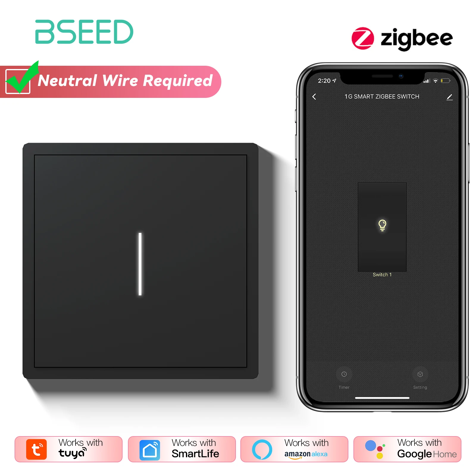 

Умные выключатели BSEED ZigBee Click