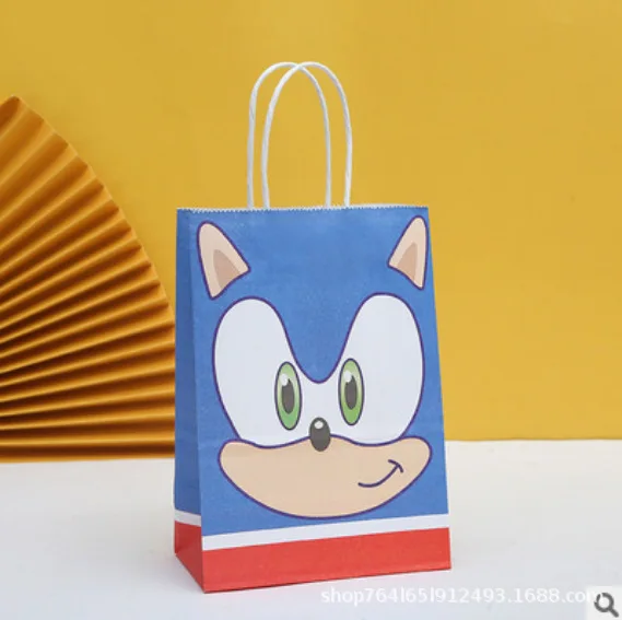 Фото Хит продаж: Новая подарочная сумка Sonic Candy с милым мультяшным ежиком, аниме-сумка для покупок, украшение для праздничной вечеринки, игрушки для детей на день рождения, подарок №4