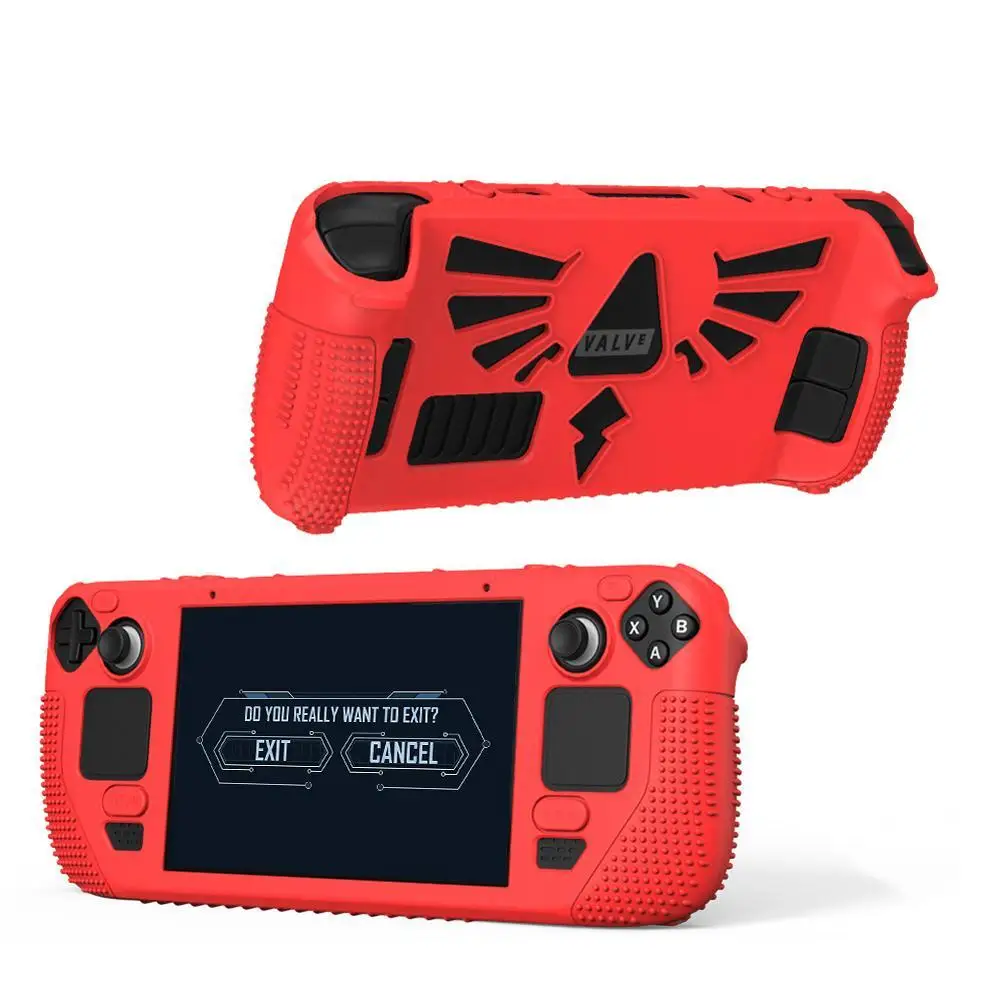 

Soft Silicone Protective Sleeve Case For Steam Deck Handheld Game Console Portable Bracket Non-slip Dustproof Back Cover