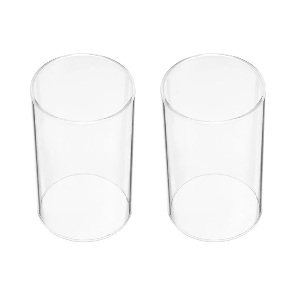 

Glass Holder Chimney Shade Cover Lamp Tube Holders Open Clear Pillar Cylinder Ended Dome Taper Candleholder