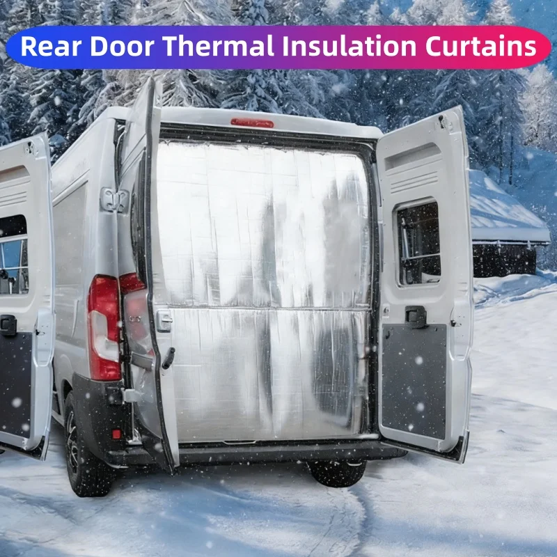 Фото Термоизоляционные шторки для задней двери автодома/каравана для Fiat Ducato X250/X290, Peugeot Boxer, Citroen Relay, 2 шт., дизайн для автодомов №1