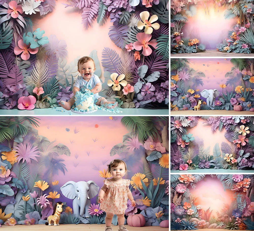 Фон для фотосъемки Mehofond тропические джунгли сафари животные Kdis день рождения
