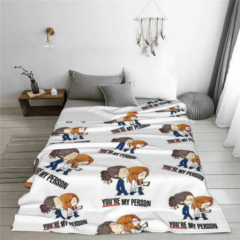 

Grey's Anatomy Blankets Coral Fleece Plush Autumn/Winter Tv Show Cartoon Portable Throw Blankets for Bedding Travel Rug Piece