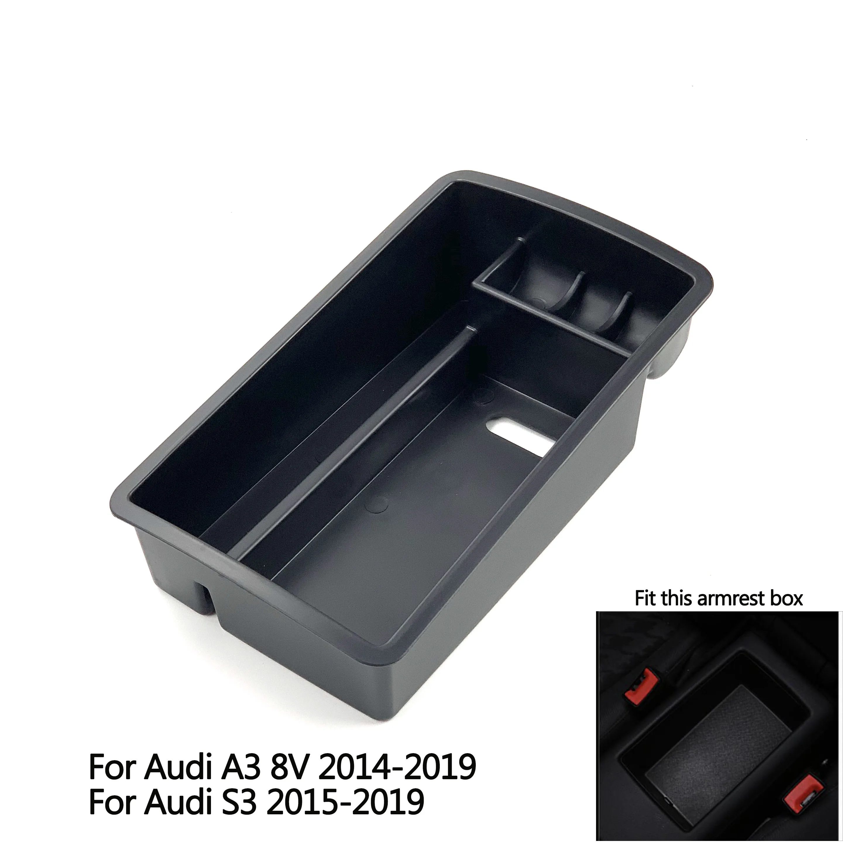 

For Audi A3 8V S3 A4 B8 B9 A5 8F S5 Q2 Q3 Q5 Car Accessories Container Organizer Stowing Tidying Central Armrest Box Storage Box
