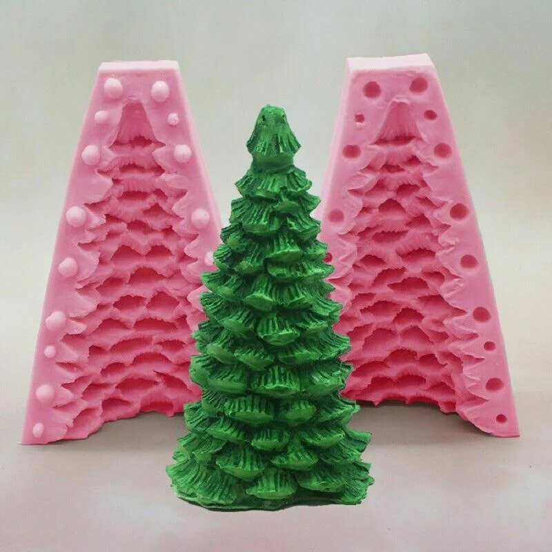 

Большая силиконовая форма для рождественской елки в форме свечи, 3D гипсовая смола, форма для мыла, Набор для изготовления свечей, детские подарки