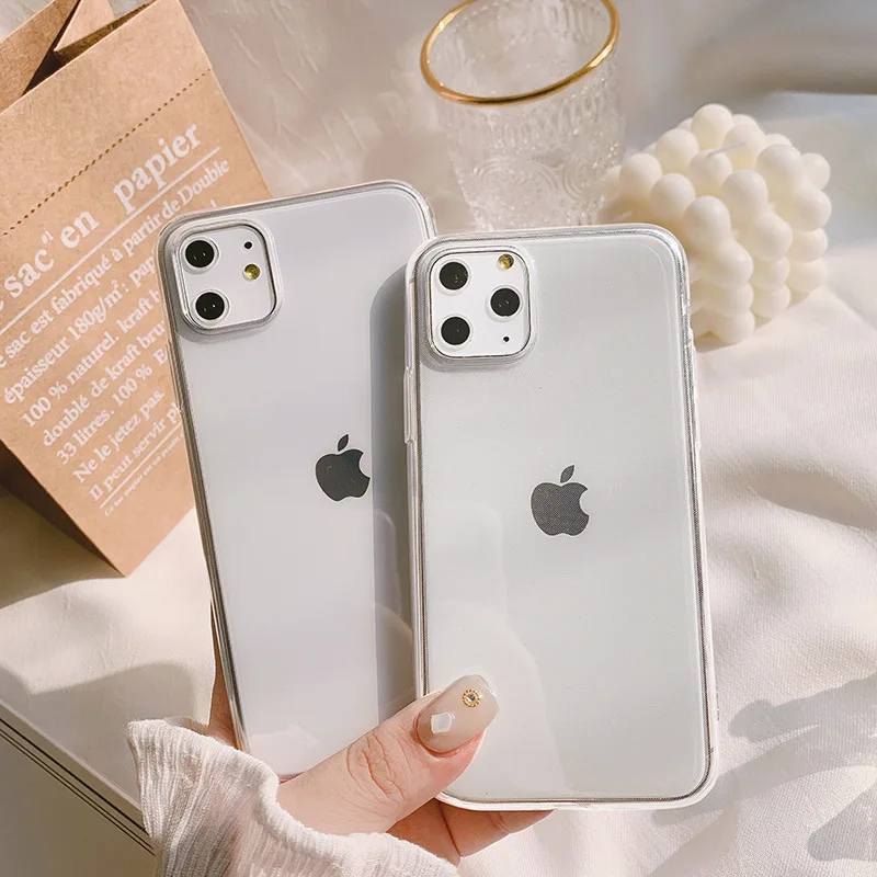 Simple Pure Color Transparent Soft Phone Case For iphone 14 13 12 11 Pro Max X XR XSMAX 7 8 Plus SE TPU Case Cover New Products
