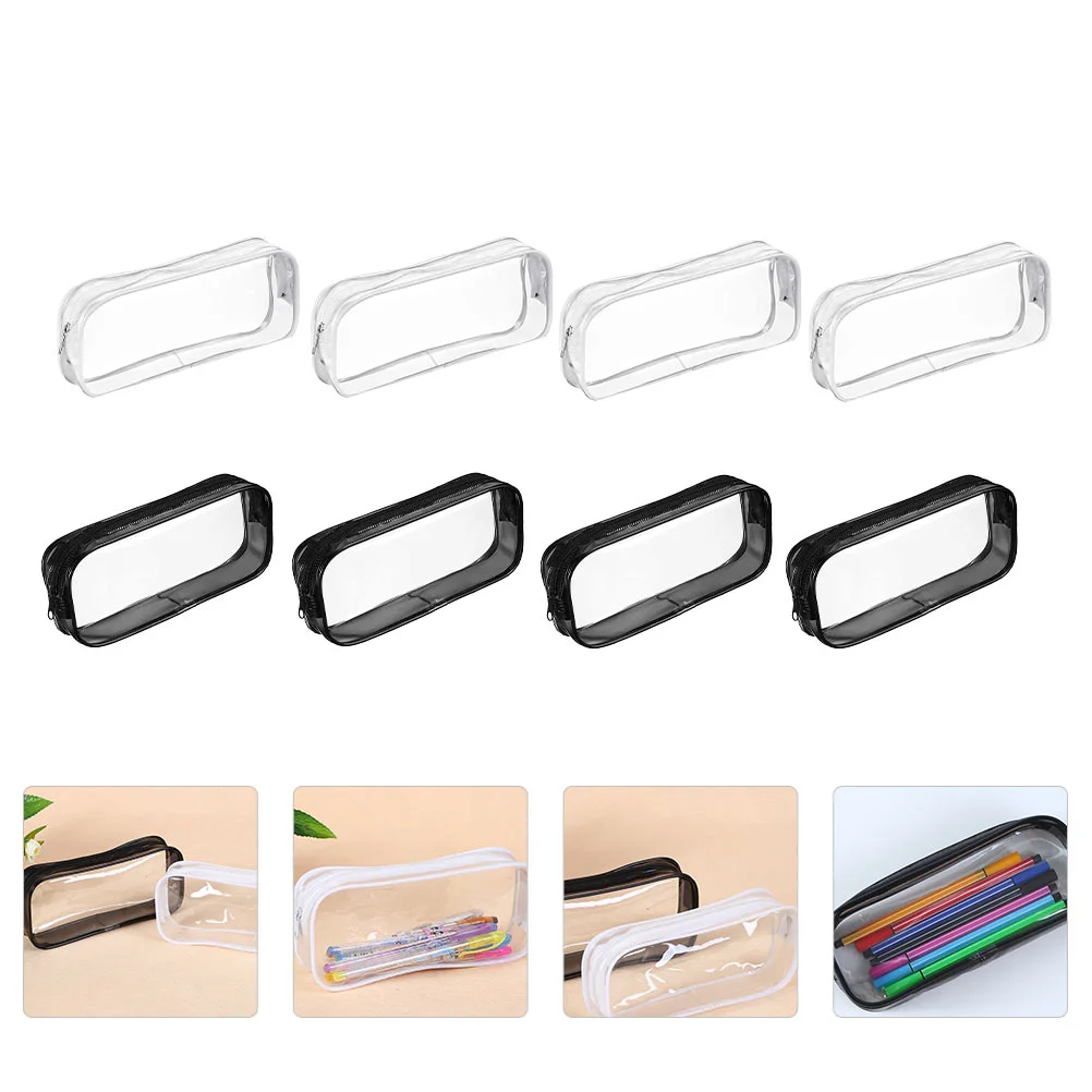 

Pen Bags Bag Makeup Pouchstorage Portable Clear Zipper Transparentstudents Pvc Pouches Waterproof Container Holder