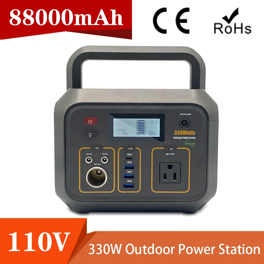 

New 330W 8800mah generator battery wireless portable power station, telephone charging, 330wh outdoor power supply