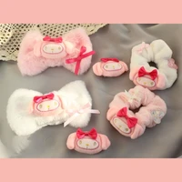 sanrio series cullomiy yugui dog gemini pudding dog melody winter plush hair ring soft cute cute girl hair accessories