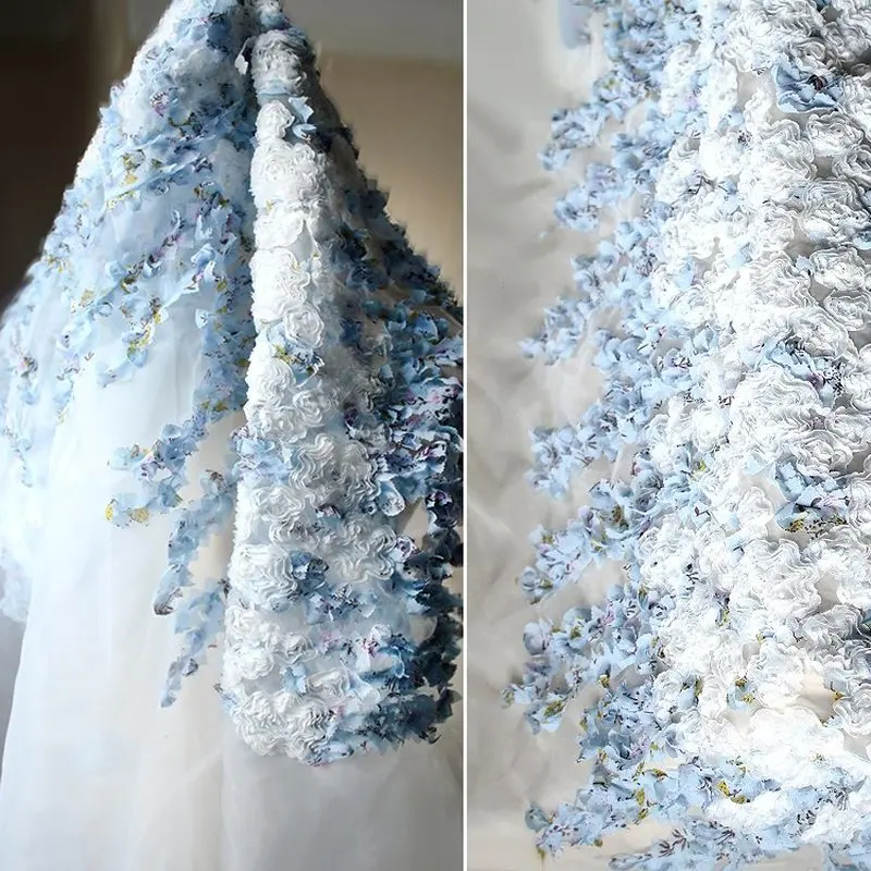 3 ярда европейский длинный узор шифоновый материал органза сетчатая ткань женское платье одежда домашний текстиль Сделай Сам декоративный ACC B006