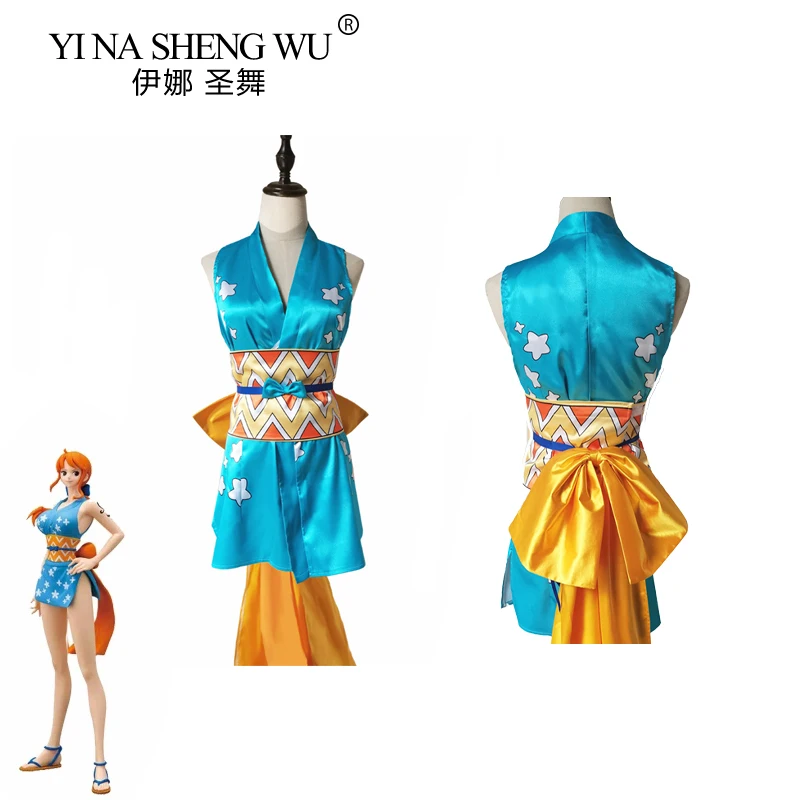 

Anime One X Piece Nami Cosplay Costumes Sleeveless Clothing Side Slit Miniskirt for Women Fancy Party Dress Role Carnival Skirt