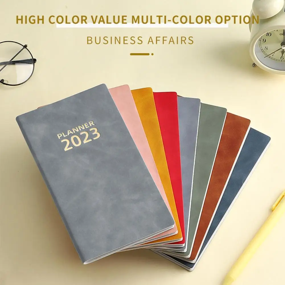 

2023 блокнот с расписанием на английском языке 365 дней, портативный карманный планировщик, записная книжка, ручной кожаный ежедневный блокнот N8e2