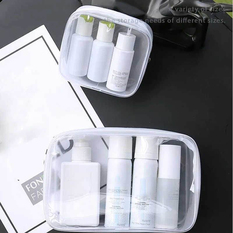 

Transparent Cosmetic Bag Waterproof Travel Large-capacity Wash Bag PVC Jelly Bag Unisex Portable Bag Makeup Purse Pouch