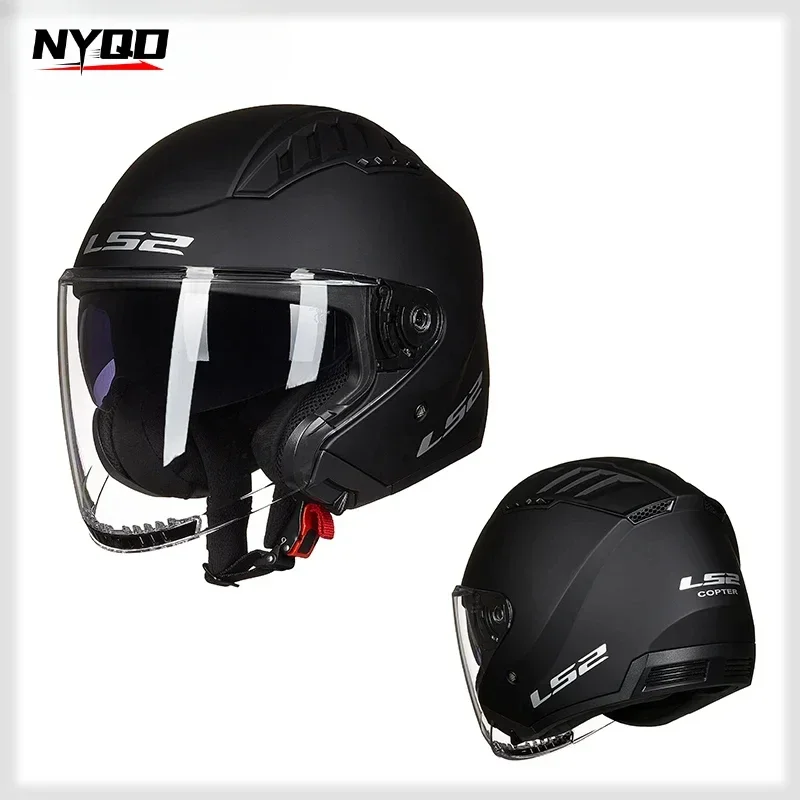 Capacete LS2 COPTER Ретро мотоциклетный шлем Ls2 OF600 Скутер с открытым лицом Винтаж