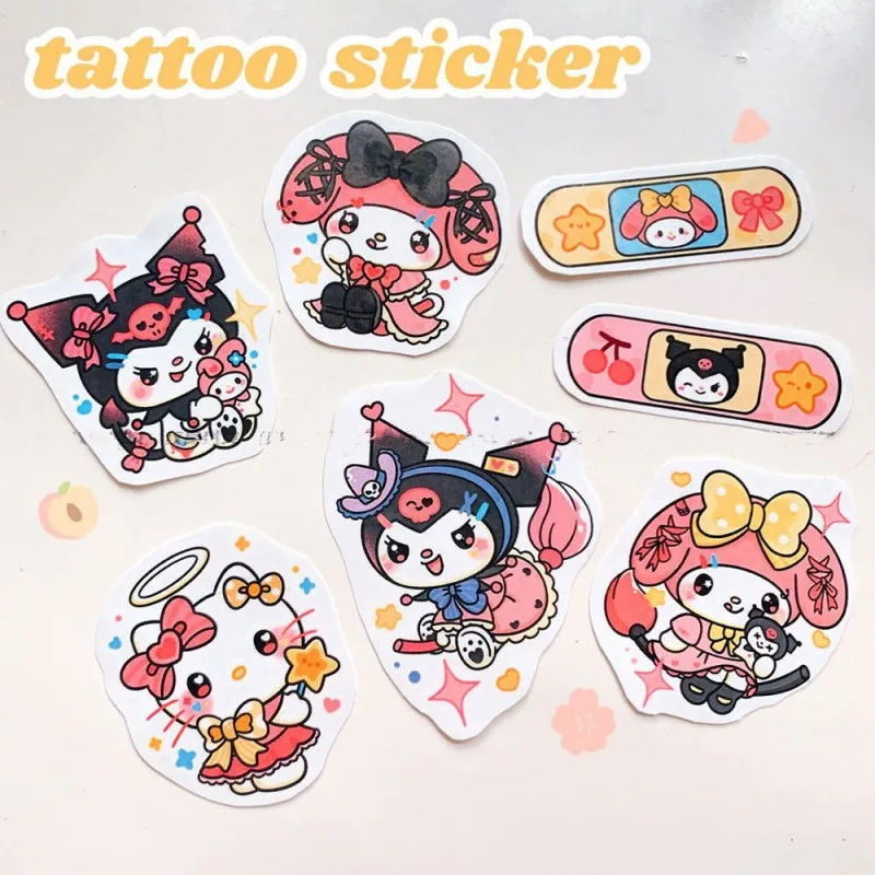 

Cartoon Anime Sanrio Tattoo Stickers Kuromi Melody Cartoon Cute Girls Children Decorative Waterproof Stickers Children Birthday
