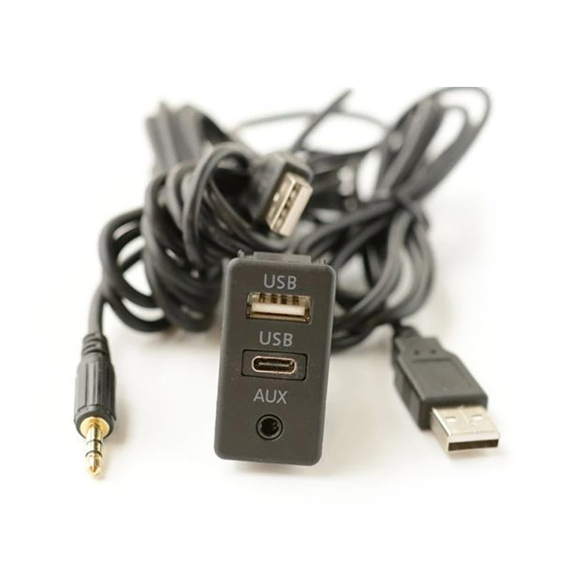 

Автомобильная лодка «сделай сам» с утапливаемым разъемом USB Type-C Aux интерфейс 3 в 1 автоудлинительный кабель