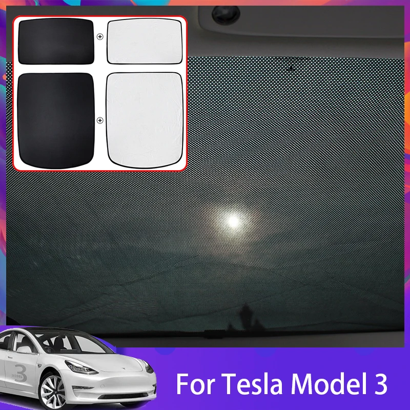 

Tesla Model 3 2017-2023 Sunshade Sun Visor Roof Skylight Shades Protector Car Curtains Rear Front Sun Shade For Tesla Model 3